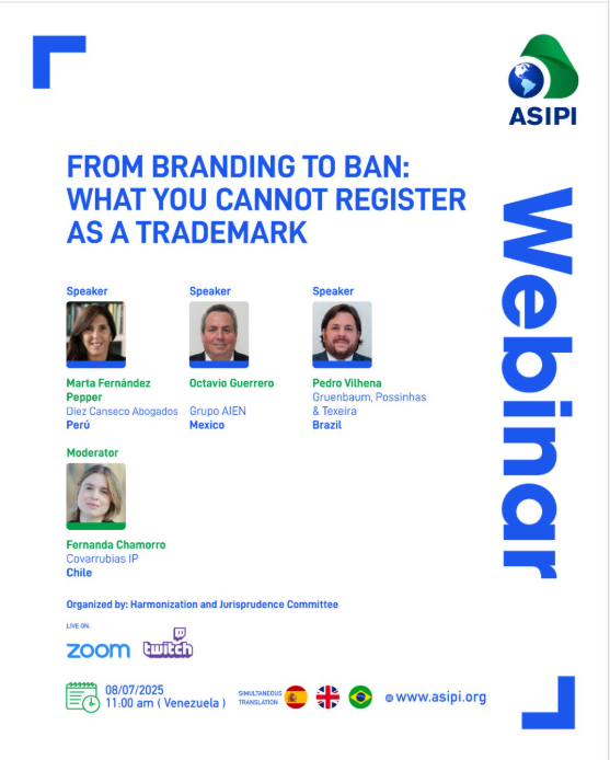Covarrubias participa en webinar de ASIPI sobre límites al registro marcario